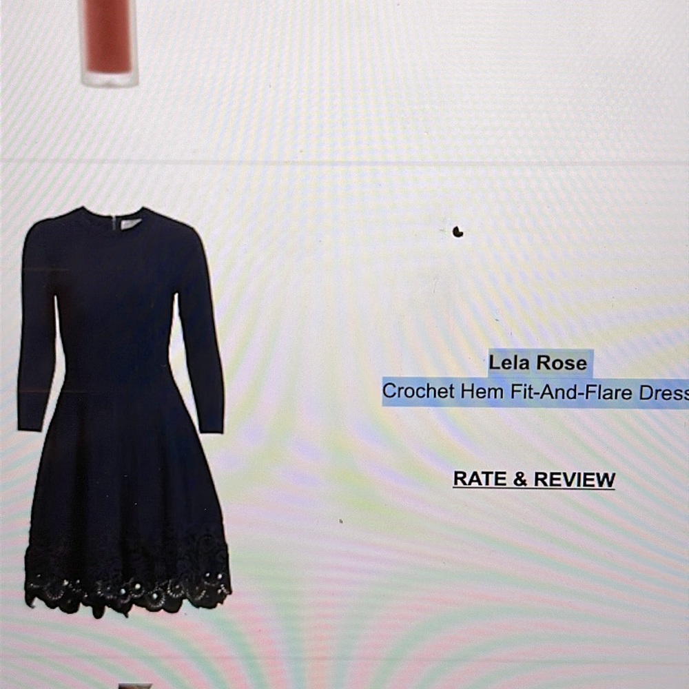 Lela Rose crochet hem fit and flare dress